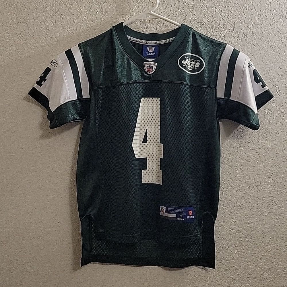 NFL Reebok Onfield New York Jets #4 Brett Farve Jersey - Dark Green - Small (8)